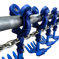Composants de convoyeur à bande tubulaire pour ligne d'abattage de volailles personnalisée, haute productivité, avec chariot à manilles synthétiques en nylon ZYRP