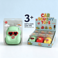 Jouets anti-stress souple en TPR pour voiture, jouets sensoriels craquelaux pour enfants, cadeaux de fête, vente en gros, boîte de Noël colorée, lot de 12 pièces