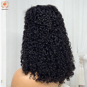 Perruque à double tirage Pixie Curly 250% Density 4x4 Lace Frontal Hair Perruques cheveux humains à boucles romaines Remy Hair Couleur naturelle pour femmes - Product Image 3