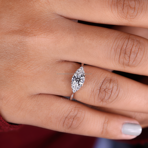 แหวนหมั้นเพชรแบบกลมสำหรับห้องปฏิบัติการของเธอแหวนแต่งงานเพชรที่สร้างขึ้นเฉพาะของขวัญครบรอบปีที่กำหนดเองสำหรับภรรยา - Product Image 1