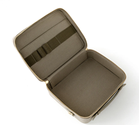 Boîte de rangement de papeterie de bureau à poignée rigide étui à cosmétiques de maquillage en cuir végétalien pour femmes avec bandoulière