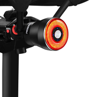 Luz trasera LED para bicicleta, alarma antirrobo inalámbrica, luces traseras intermitentes rojas automáticas, luz estroboscópica de seguridad alimentada por batería