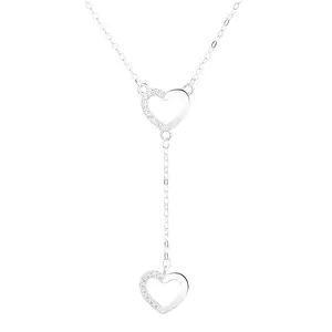 Naamplaat Diamant Natuursteen 925 Sterling Zilveren Ketting Nieuw In Eenvoudige Stijl Nieuwe Mode Sieraden