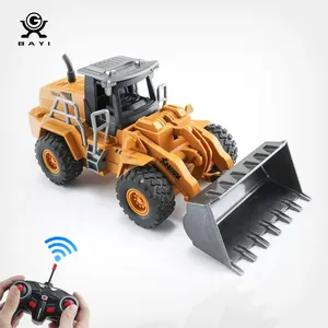 儿童4WD遥控推土机汽车玩具钢筋混凝土合金铲车装载机拖拉机卡车2.4G无线电控制工程车辆