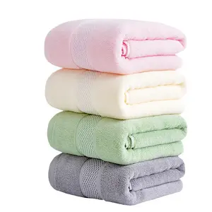 Toalha de banho luxuosa 100% penteada 32s/2 algodão, logotipo personalizado, toalha de mão e rosto de cor sólida, conjunto de toalhas de banho para hotel, spa, com logotipo personalizado
