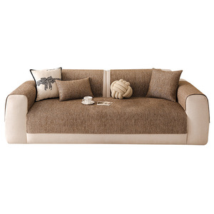 Sofa Cushions <b>Pad</b> Type 90-140cm Chenille Solid Color Quilted Machine Washable All Season Non Slip Cat <b>Scratch</b> Resistant - Product Image 5