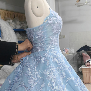 Vestidos de Quinceañera Azul Cielo Lsany241 con Apliques, Sin Mangas, Vestido de Princesa de Lujo para Carnaval, Vestido de Bola Jancember - Product Image 6