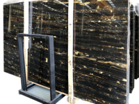 Offre Spéciale Dalles de pierre naturelle de marbre noir de Nero Portoro pour des fournisseurs de plancher et de mur
