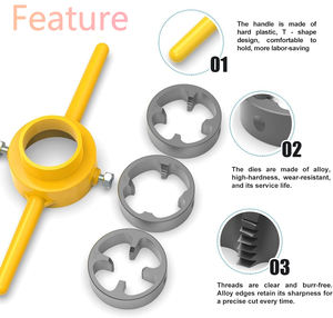 Jeu de 6 filières à sertir pour tuyaux en PVC, 3 tailles (1/2, 3/4, 1 pouce) avec filetage NPT -001 - Product Image 6