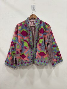Unisex Spring <b>Jacket</b> Ethnic Luxury Outerwear Suzani Boho Coat Indian Suzani Embroidery <b>Velvet</b> <b>Jacket</b> for Spring Wardrobes - Product Image 1