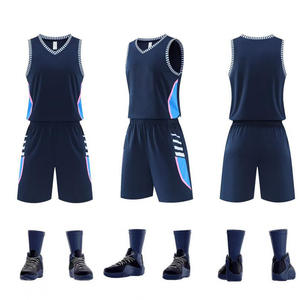 Jersey basket Retro klasik pria, seragam latihan olahraga kosong, jala cetakan tersublimasi bernapas - Product Image 2