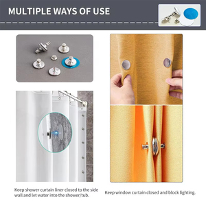 Cierres Magnéticos Metálicos para Cortinas, Hebillas Magnéticas para Montar en la Pared, Clips Magnéticos para Cortinas de Ducha, Sujetadores Desmontables para Fijar Mosquiteras - Product Image 2