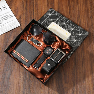 Set <span class=keywords><strong>Regalo</strong></span> Premium da Uomo 5 Pezzi: Orologio, Portachiavi, Penna, Portafoglio, Gemelli in Confezione con Logo Personalizzato, <span class=keywords><strong>Regalo</strong></span> Aziendale per Uomini - Product Image 4