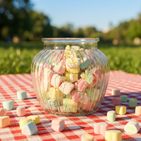 Pot à bonbons et biscuits en verre côtelé transparent, rangement de cuisine, décoration de mariage et de fête, sans BPA, écologique, préservation de la fraîcheur