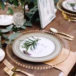 Luxury Gold Alien Round Shape Wedding Dinner Plate Bone China Ceramics Factory Wholesale <b>Dinnerware</b> - Product Image 1