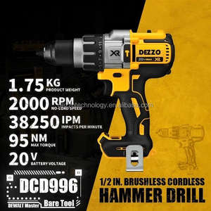 DCD996 Bürstenloser Akku-Schlagschrauber mit 3 Geschwindigkeiten, 1/2 Zoll Hammerbohrschrauber 20V Lithium-Elektrowerkzeug 2000 U/min 95 Nm – nur Gerät für Dewalt Akku - Product Image 5