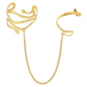 Bracciale e Polsino Vintage in Metallo a Forma di <span class=keywords><strong>Serpente</strong></span>, Catena Integrata, Bracciale a <span class=keywords><strong>Serpente</strong></span> a Due Teste Esagerato - Product Image 5