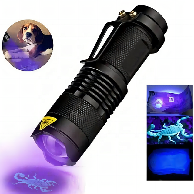 Custom Logo Mini Ultraviolet Torch Pocket 395nm 365nm UV LED Black Light Flashlight Aluminum IP65 Scorpion Detect Emergency Use
