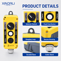 Station de commande suspendue XDL10 à 2 positions, sélecteur maintenu, contrôleur filaire 2-6 trous, 1NO, boîtier plastique IP54 pour palan-grue