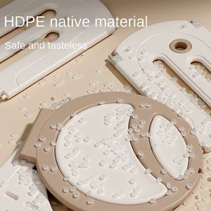 ที่พับได้สำหรับเด็กเล่นรูปดาว-มูนสีน้ำตาลนมพร้อมชิงช้าป้องกันทำจากพลาสติก - Product Image 3