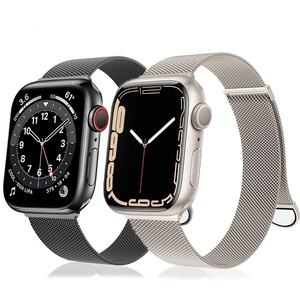 Iwatch 8 Ultra 7 6 Se <span class=keywords><strong>5</strong></span> 4 Apple Watch 밴드 스트랩 용 마그네틱 루프 스트랩 41mm 45mm 패션 시계 밴드 용 조정 가능한 금속 밴드 - Product Image 1