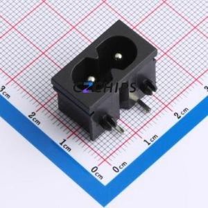 RT-C08-F2-BH AC Power Connector Bent Lead Through Hole Connector IEC 320-C8 1 2 Right Angle Insert - Product Image 1