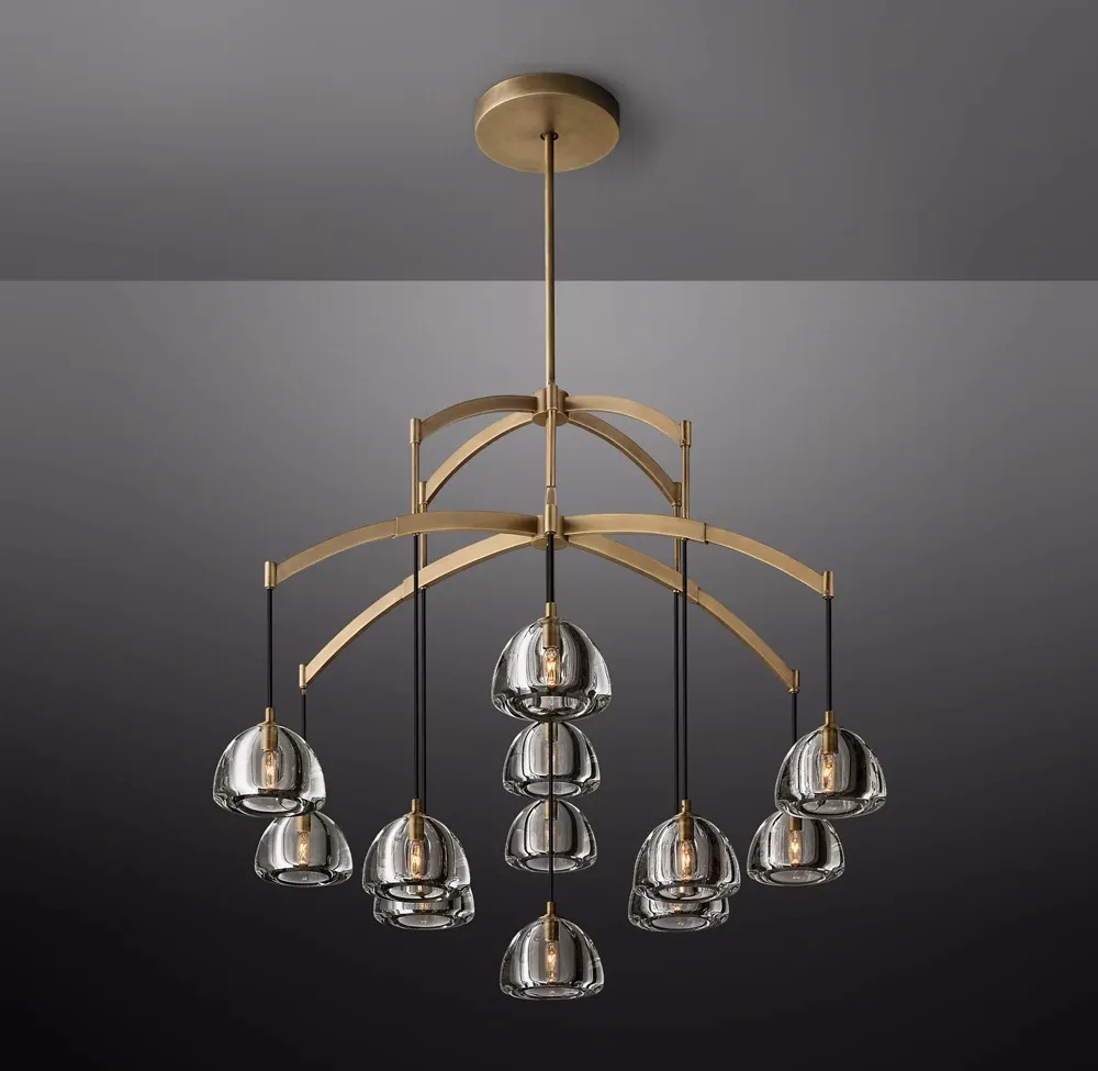 Gold linearer Luxus Kristallglas moderner Kronleuchter für Esszimmer bereich Wohnzimmer Tisch Pendel leuchten