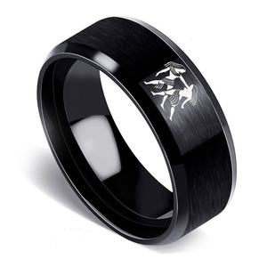 Caliente de moda de acero inoxidable 12 anillos del zodiaco 8MM doble bisel mate joyería para hombres y mujeres - Product Image 6