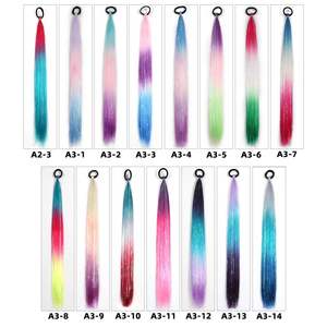 Extensiones de oropel de alta calidad de 24 pulgadas, cola de caballo larga y recta, cola de caballo falsa, postizo único, fibra de alta temperatura - Product Image 5