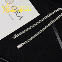 Chaîne en argent 925 de 5 mm avec moissanite, bijoux pour hommes, chaîne glacée, chaîne hip-hop pour hommes, chaîne cubaine