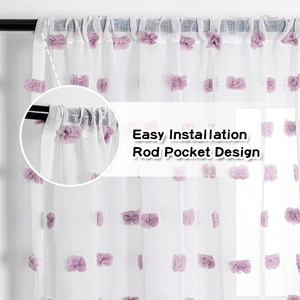 Pannelli per finestre Pom Pom Boho fattoria tende trasparenti per camere da letto per bambini bambini - Product Image 2