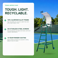 Chaise d'arbitre en aluminium 100 % recyclable, revêtement en poudre 10 ans, design ergonomique, pieds en caoutchouc pour terrain de sport