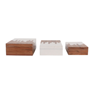 Set di Scatole Decorative Bicolore con Coperchio per Arredamento Casa, Organizzatore per Gioielli e Ricordi, Elegante Set di Contenitori - Product Image 5