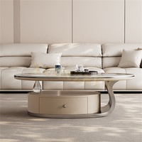 Meubles de salon, nouvelle table basse moderne de luxe en travertin, table basse en bois, tables basses en marbre avec tiroir