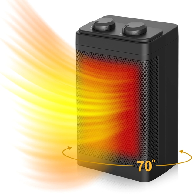 Heater for Indoor Use, Electric Ceramic Space Heater, Portable Heaters Fan for Office and Bedroom with Adjustable Thermostat