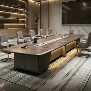Table de conférence de luxe haut de gamme pour salle de réunion, grande table de réunion de bureau avec boîte d'alimentation intégrée, mobilier commercial moderne <span class=keywords><strong>sur</strong></span> mesure - Product Image 2