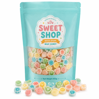 Bonbons de cire JINGYI formes variées 450g, sachet refermable, multicolores, assortiment de mini bonbons fruités moelleux fourrés à la liqueur