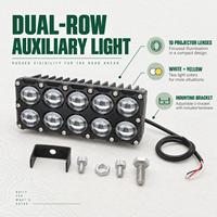 Feux de route LED bicolores HSS 32W, jaune et blanc, pour tout-terrain, 12-26V, IP67, pour camion, SUV, VTT, UTV