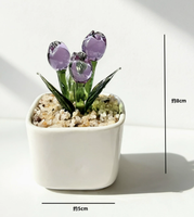 Pot de fleurs en verre personnalisé en forme de tulipe, mini pot de tulipe soufflé à la main, décoration de bureau, cadeaux créatifs, décoration de la maison, cadeau floral pour maman