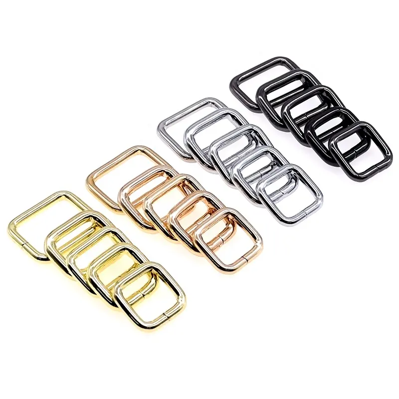 Wholesale Bag Accessories Handle bag metal buckles square ring Zinc Alloy Custom d ring for bag