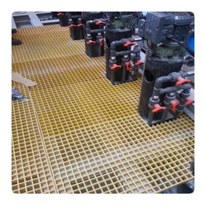 Feuille de grille de fibre de verre de grille de FRP isolante ignifuge pour la grille de plancher de FRP de passerelle avec le service de traitement de coupe - Product Image 1