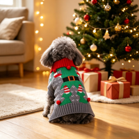 Vente en gros Pull d'hiver mignon pour chien chat et animaux de compagnie Design personnalisé classique et simple en polyester pour Noël Noël