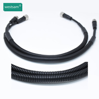 Câble d'extension blindé M12 A-Code 4 broches mâle droit vers 5 broches femelle moulé double extrémité IP67 étanche plaqué or