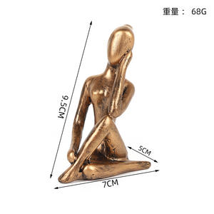 Uso interior Simple sala <span class=keywords><strong>de</strong></span> estar TV gabinete vino gabinete resina nicho 3D interior Arte Abstracto Yoga chica adornos - Product Image 5