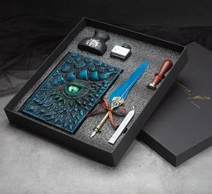 Bộ Bút Lông Ngỗng Thật Phong Cách PUNK Nổi Tiếng Của Nhật Bản Với 5 Chiếc Mực Chai Ngòi Bạc Thay Thế Cho Quà Giáng Sinh - Product Image 5