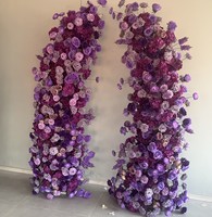 Arche florale artificielle violette J-H080 en gros pour mariage, arche en soie pour cérémonie, toile de fond et décoration événementielle