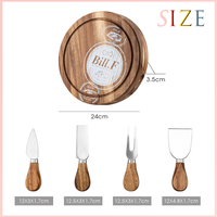 Nouvel arrivage de cadeaux de mariage pour les couples de cadeaux de réchauffement de la maison ensemble de planche de charcuterie en bambou avec 4 couteaux
