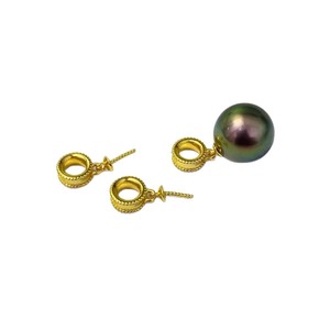 WENCHI DIY Accesorios de Perlas 10229 Soporte de Plata S925 para Colgante Redondo de 10-13mm, Vacío, para Mujer, Artículo de Oro y Plata - Product Image 5
