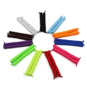 HF Round curly shoelaces telephone rope elastic band children's spring shoelaces