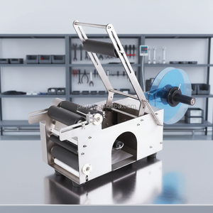 Machine d'étiquetage semi-automatique électrique SINOBIZ LT-50 pour bouteilles de vin, plate, de bureau, avec moteur central, pour métal, verre, papier, bois - Product Image 3